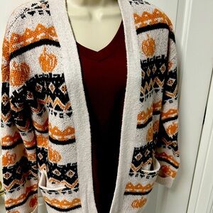 Maurice’s Pumpkin 🎃 Fall Open Cardigan NWT